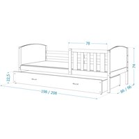 Dětská postel s přistýlkou TAMI R2 - 200x90 cm - modro-bílá