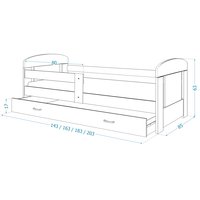 Dětská postel se šuplíkem PHILIP - 160x80 cm - bílá/Frozen