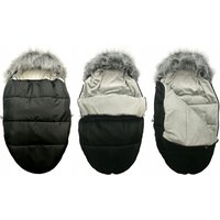 Dětský fusak do kočárku s kožešinou a rukávníkem – červeno-černý (26)