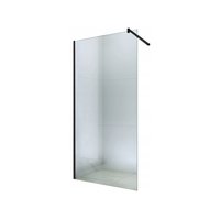Koupelnová pevná zástěna WALK-IN 100 cm - černá - čiré sklo