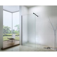 Koupelnová pevná zástěna WALK-IN 110 cm - černá - čiré sklo