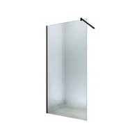 Koupelnová pevná zástěna WALK-IN 110 cm - černá - čiré sklo