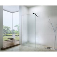 Koupelnová pevná zástěna WALK-IN 120 cm - černá - čiré sklo