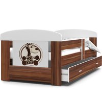 Dětská postel se šuplíkem PHILIP - 180x80 cm - havana/žirafa