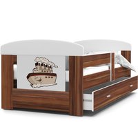 Dětská postel se šuplíkem PHILIP - 140x80 cm - havana/parník