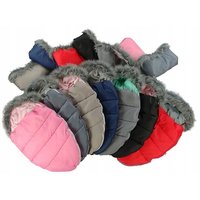 Dětský fusak do kočárku s kožešinou a rukávníkem – granátovo-modrý (31)