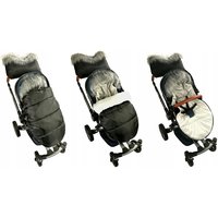 Dětský fusak do kočárku s kožešinou a rukávníkem – granátovo-modrý (31)