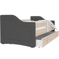 Dětská postel se šuplíkem SWEET - 160x80 cm - borovice-šedá
