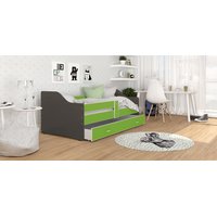 Dětská postel se šuplíkem SWEET - 160x80 cm - zeleno-šedá