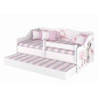 Dětská postel s přistýlkou LULLU 160x80cm - MINNIE a zvířátka