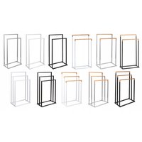 Stojan na ručníky - 2 ramenný - bílý s bambusem