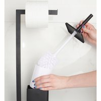 Držák toaletního papíru s WC štětkou - černý