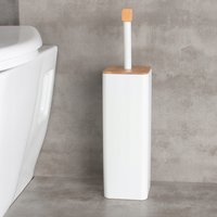 WC štětka - bílá s bambusem