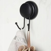 Věšák do koupelny s přísavkou - černý