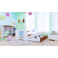 Dětská postel pro DVA (s výsuvným lůžkem) 180x90 cm - MODRÝ MEDVÍDEK