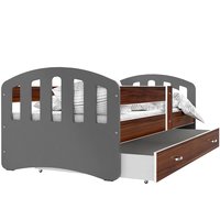 Dětská postel se šuplíkem HAPPY - 140x80 cm - havana-šedá