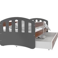 Dětská postel se šuplíkem HAPPY - 160x80 cm - havana-šedá