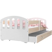 Dětská postel se šuplíkem HAPPY - 160x80 cm - sonoma-bílá