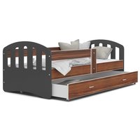Dětská postel se šuplíkem HAPPY - 180x80 cm - havana-šedá