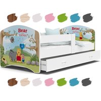 Dětská postel LUCY se šuplíkem - 140x80 cm - BEAR AND FRIENDS