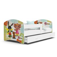 Dětská postel LUCY se šuplíkem - 140x80 cm - PINO ZVÍŘÁTKA