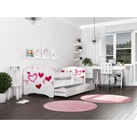 Dětská postel LUCY se šuplíkem - 180x80 cm - SRDÍČKA