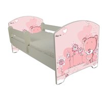 Dětská postel OSKAR - růžový medvěd 140x70 cm