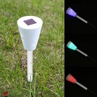 Zahradní LED RGB solární lampa do země SUMMER 37x7,5 cm - bílá