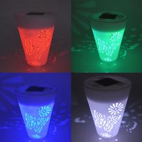 Zahradní LED RGB solární lampa do země SUMMER 37x7,5 cm - bílá