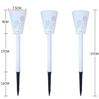 Zahradní LED RGB solární lampa do země SUMMER 37x7,5 cm - bílá