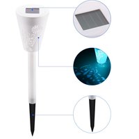 Zahradní LED RGB solární lampa do země SUMMER 37x7,5 cm - bílá