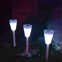 Zahradní LED RGB solární lampa do země SUMMER 37x7,5 cm - bílá