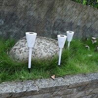 Zahradní LED RGB solární lampa do země SUMMER 37x7,5 cm - bílá