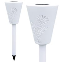 Zahradní LED RGB solární lampa do země SUMMER 37x7,5 cm - bílá