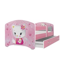 Dětská postel LUCY se šuplíkem - 180x80 cm - HELLO KITTY