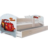 Dětská postel LUCY se šuplíkem - 140x80 cm - FIRE WHEELS