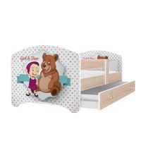 Dětská postel LUCY se šuplíkem - 180x80 cm - MÁŠA A MEDVĚD