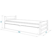 Postel z masivu DAVID s úložným prostorem - 200x90 cm - dekor borovice