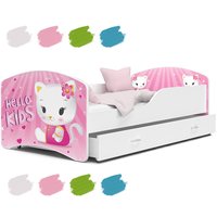 Dětská postel IGOR se šuplíkem - 160x80 cm - HELLO KITTY