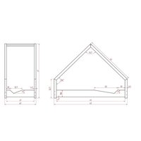 Dětská domečková postel z masivu LOCA A - 160x70 cm