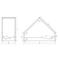Dětská domečková postel se šuplíkem z masivu LOCA A - 160x90 cm