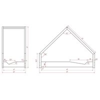 Dětská domečková postel z masivu LOCA A - 180x90 cm