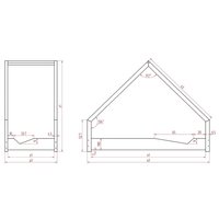Dětská domečková postel z masivu LOCA A - 190x80 cm