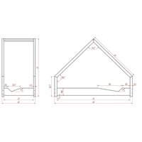 Dětská domečková postel z masivu LOCA A - 190x90 cm