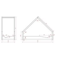 Dětská domečková postel z masivu LOCA A - 200x70 cm