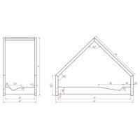 Dětská domečková postel z masivu LOCA A - 200x90 cm