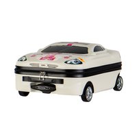 Dětský cestovní kufr AUTO princess - bílo/růžový