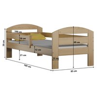 Dětská postel z masivu MAKI - 180x80 cm