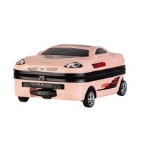 Dětský cestovní kufr AUTO race - růžovo/černý