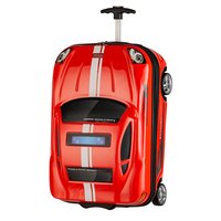 Dětský cestovní kufr AUTO sport/hasiči - červený
